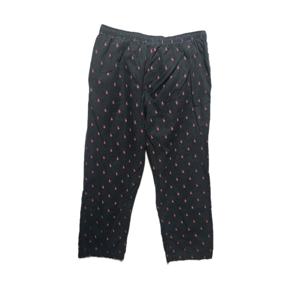Polo Ralph Lauren Pajama Pants Loungewear Men's Large Black Logo Print - Picture 2 of 3